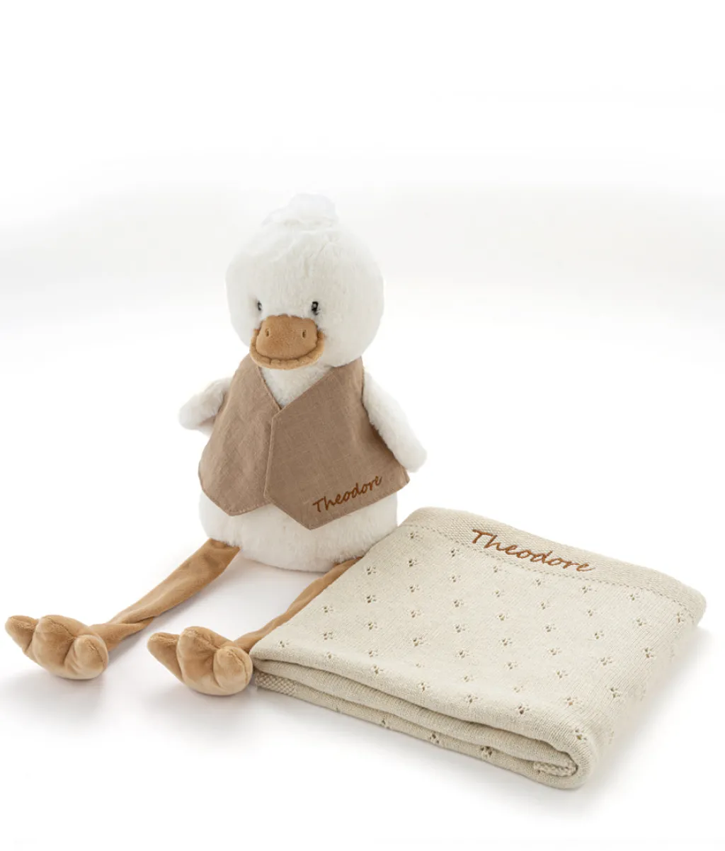 Nana Huchy Personalised Big Bill & Pointelle Blanket Bundle - Oatmeal Online